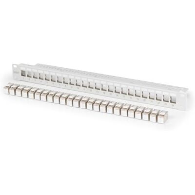 Digitus Patchpaneelset 24 poorten met 24 Keystone DN-93615 modules 500 MHz CAT 6A rackmontage in 19 inch netwerkkast 1 U grijs Digitus Patchpaneelset 24 poorten met 24 Keystone DN-93615 modules 500 MHz CAT 6A rackmontage in 19 inch netwerkkast 1 U grijs