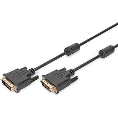 Digitus DVI-D (24+1) kabel Full HD 5m Dual Link, 30Hz, 2xFerriet compatibel met monitor, TV, PC Digitus DVI-D (24+1) kabel Full HD 5m Dual Link, 30Hz, 2xFerriet compatibel met monitor, TV, PC
