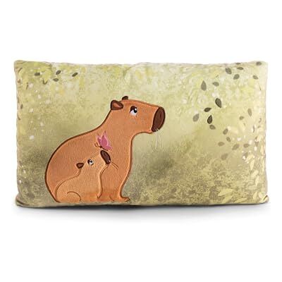 NICI Capybara Capy-Barbara Pluche kussen, 43 x 25 cm, groen, zacht pluche kussen voor jongens, meisjes, baby's, ideaal voor thuis, kleuterschool of onderweg NICI Capybara Capy-Barbara Pluche kussen, 43 x 25 cm, groen, zacht pluche kussen voor jongens, meisjes, baby's, ideaal voor thuis, kleuterschool of onderweg