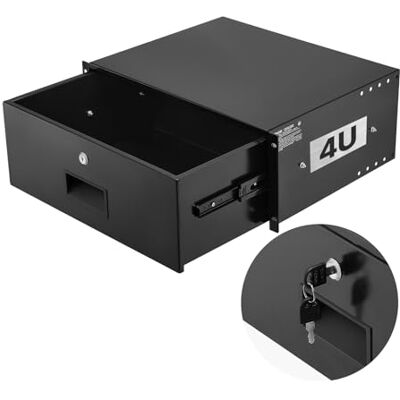 VEVOR 4U rackmontagelade, maximaal draagvermogen 22,7 kg, afsluitbare serverkast behuizing, uittrekbare lade met slot en kabelbeheergaten, voor rack of kast VEVOR 4U rackmontagelade, maximaal draagvermogen 22,7 kg, afsluitbare serverkast behuizing, uittrekbare lade met slot en kabelbeheergaten, voor rack of kast
