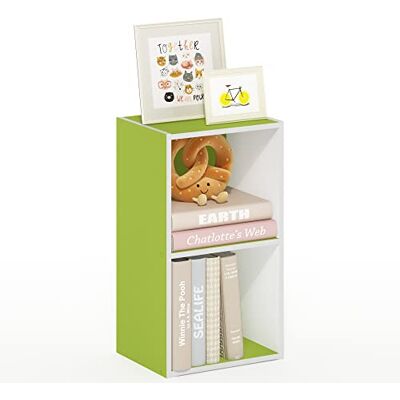 Furinno Pasir Open boekenkast met 2 verdiepingen, groen/wit Furinno Pasir Open boekenkast met 2 verdiepingen, groen/wit