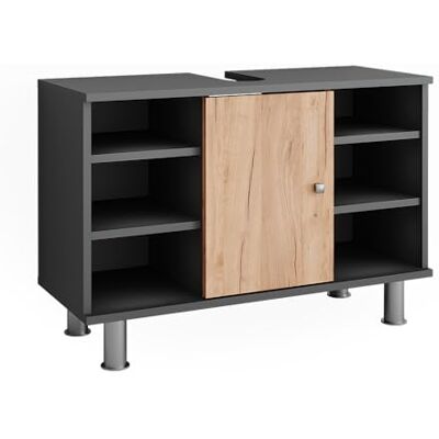 Vicco Wastafelmeubel "Fynn", antraciet/gouden eiken, 80 x 54 cm Vicco Wastafelmeubel "Fynn", antraciet/gouden eiken, 80 x 54 cm