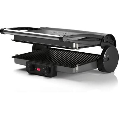 Bosch TCG4215 3-in-1 tafelgrill met individuele temperatuurregeling, vetafdruiprek, ovenschaal en afneembare aluminium kookplaten, eenvoudige reiniging, 2000 W, zilver Bosch TCG4215 3-in-1 tafelgrill met individuele temperatuurregeling, vetafdruiprek, ovenschaal en afneembare aluminium kookplaten, eenvoudige reiniging, 2000 W, zilver