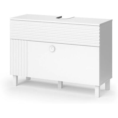 Vicco Enkele wastafel "Sola", wit, 100,2 x 72,4 cm 2 laden · sifonuitsparing · Ruime opslag · Voor verzorgingsproducten en badkameraccessoires Vicco Enkele wastafel "Sola", wit, 100,2 x 72,4 cm 2 laden · sifonuitsparing · Ruime opslag · Voor verzorgingsproducten en badkameraccessoires