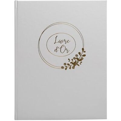 EXACOMPTA Ref. 47632E -1 Ringflower bruiloftsgastenboek Groot formaat 27 x 22 cm Landelijk, bloemen Markering, gouden schijf en gastenboek 100 effen witte pagina's Kleur: wit EXACOMPTA Ref. 47632E -1 Ringflower bruiloftsgastenboek Groot formaat 27 x 22 cm Landelijk, bloemen Markering, gouden schijf en gastenboek 100 effen witte pagina's Kleur: wit