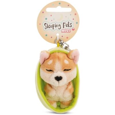 NICI 61606 Sleutelhanger, Welsh Corgi, Sleeping Pets, 8 cm, in een mand, bruin, trouwe metgezel voor rugzak of tas, voor groot en klein NICI 61606 Sleutelhanger, Welsh Corgi, Sleeping Pets, 8 cm, in een mand, bruin, trouwe metgezel voor rugzak of tas, voor groot en klein