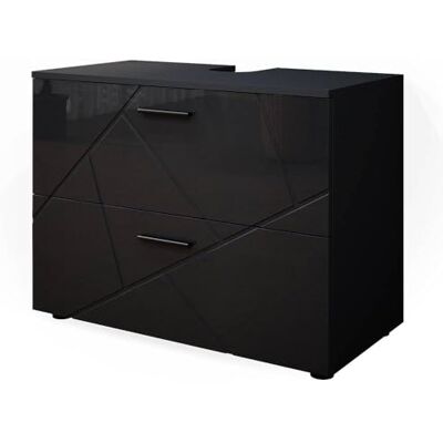 Vicco Enkele wastafel "Irma", antraciet, glanzend, 80 x 58,6 cm 2 laden · sifonuitsparing · Ruime opslag · Voor verzorgingsproducten en badkameraccessoires Vicco Enkele wastafel "Irma", antraciet, glanzend, 80 x 58,6 cm 2 laden · sifonuitsparing · Ruime opslag · Voor verzorgingsproducten en badkameraccessoires