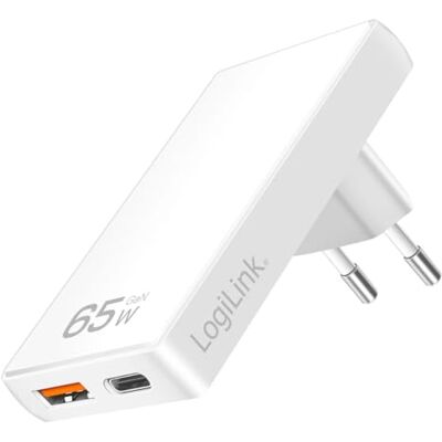 Logilink PA0368 2-voudige USB-stekkeradapter met USB-A QuickCharge 18W en USB-C PowerDelivery 65W, extra dun (slechts 1,4 cm dik) Logilink PA0368 2-voudige USB-stekkeradapter met USB-A QuickCharge 18W en USB-C PowerDelivery 65W, extra dun (slechts 1,4 cm dik)