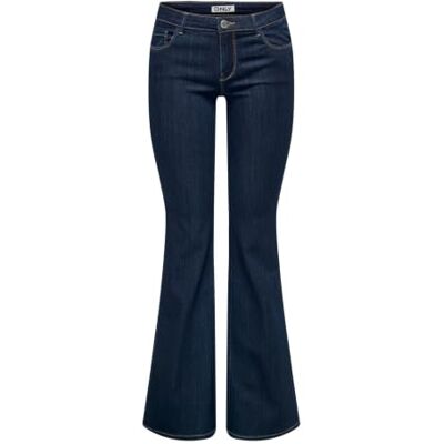 Only Onlhella Damesjeans, lage taille, retro, uitlopende pasvorm L / 32L Only Onlhella Damesjeans, lage taille, retro, uitlopende pasvorm L / 32L