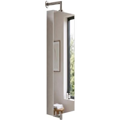 Relaxdays Draaibare toiletkast, 6 vakken, roestvrij staal, zilver Splintervrije spiegel, 120 x 25 x 12 cm Relaxdays Draaibare toiletkast, 6 vakken, roestvrij staal, zilver Splintervrije spiegel, 120 x 25 x 12 cm