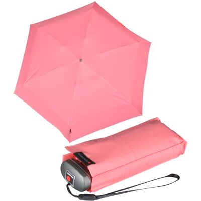 Knirps Kleine en lichte mini-zakparaplu voor op reis, gestreept, Roze UV-bescherming, Modern of praktisch Knirps Kleine en lichte mini-zakparaplu voor op reis, gestreept, Roze UV-bescherming, Modern of praktisch
