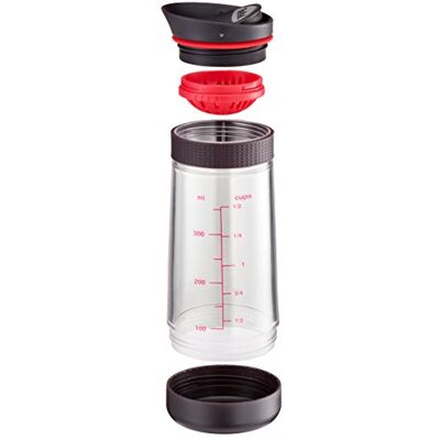 Tefal Ingenio K20730 dressingmixer, diameter: 19 cm, materiaal: plastic, gemakkelijk te reinigen, vaatwasmachinebestendig, kleur: rood/zwart/transparant. Tefal Ingenio K20730 dressingmixer, diameter: 19 cm, materiaal: plastic, gemakkelijk te reinigen, vaatwasmachinebestendig, kleur: rood/zwart/transparant.