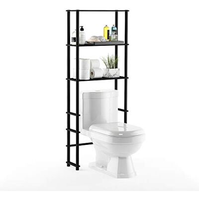 Furinno Turn-N-Tube Ruimtebesparend toilet met 3 planken, espresso/zwart Furinno Turn-N-Tube Ruimtebesparend toilet met 3 planken, espresso/zwart