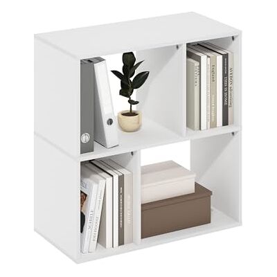 Furinno Daly Boekenkast met 4 onregelmatige kubussen, wit Furinno Daly Boekenkast met 4 onregelmatige kubussen, wit