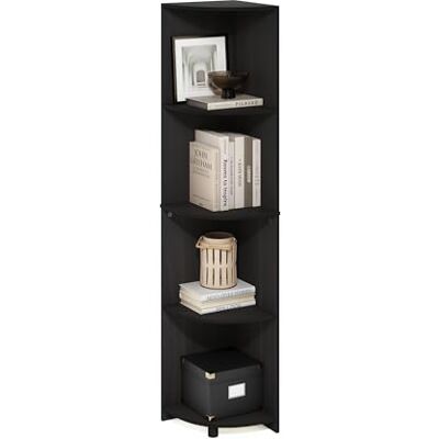 Furinno Econ Espresso hoekboekenkast met 4 niveaus Furinno Econ Espresso hoekboekenkast met 4 niveaus