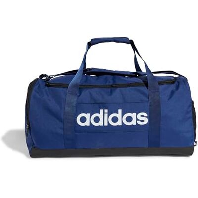 Adidas Mixte Essentials Linear Duffel Bag, dark blue/white, M Adidas Mixte Essentials Linear Duffel Bag, dark blue/white, M