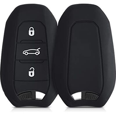 kwmobile Autosleutelaccessoire compatibel met Peugeot Citroen Smartkey (alleen Keyless Go) 3-knops Zachte siliconen autosleutelhoes zwart kwmobile Autosleutelaccessoire compatibel met Peugeot Citroen Smartkey (alleen Keyless Go) 3-knops Zachte siliconen autosleutelhoes zwart