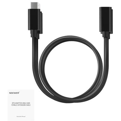 NEEWER Set van 2 OTG-adapterkabels, USB C-aansluiting naar type C-stekker + USB C-aansluiting naar iOS-stekker, compatibel met iPhone iPad Android KM17 KM15 KM18 KM23 draadloze microfoon 45 cm LM7 NEEWER Set van 2 OTG-adapterkabels, USB C-aansluiting naar type C-stekker + USB C-aansluiting naar iOS-stekker, compatibel met iPhone iPad Android KM17 KM15 KM18 KM23 draadloze microfoon 45 cm LM7