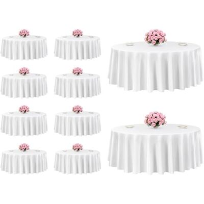 VEVOR Lot de 10 nappes rondes blanches de 305 cm de diamètre, résistantes aux taches et aux plis, lavables en machine, nappes en polyester pour mariage, fête, banquet, événements formels VEVOR Lot de 10 nappes rondes blanches de 305 cm de diamètre, résistantes aux taches et aux plis, lavables en machine, nappes en polyester pour mariage, fête, banquet, événements formels