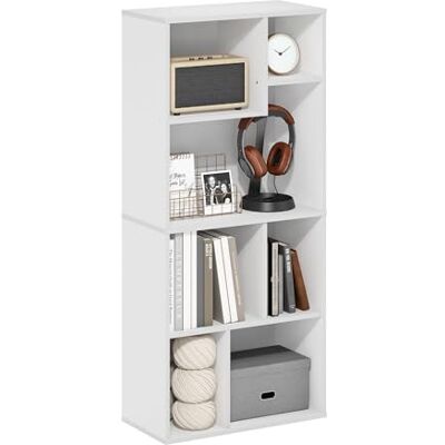 Furinno Daly Boekenkast met 7 onregelmatige kubussen, wit Furinno Daly Boekenkast met 7 onregelmatige kubussen, wit