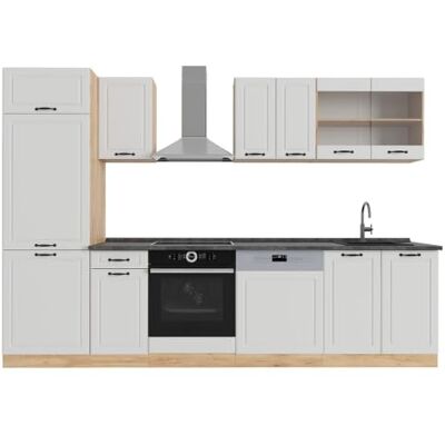 Vicco Keuken "R-Line", landelijk wit/gouden eiken, 300 cm Vicco Keuken "R-Line", landelijk wit/gouden eiken, 300 cm