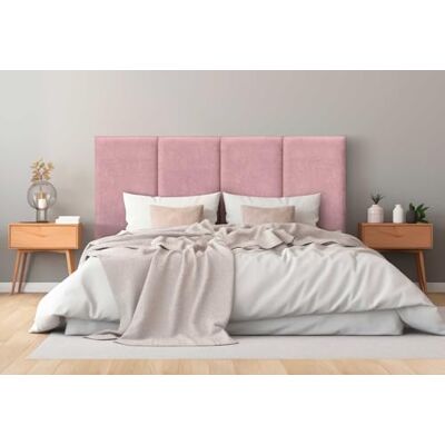 DHOME Hoofdeinde van Aqualine Pro-stof, gestoffeerd, hoogwaardige stof, vuilafstotend, modulair design, verticaal design, zelfklevend, hoofdeinde voor slaapkamer, gestoffeerd bed (roze, 95 cm, hoogte DHOME Hoofdeinde van Aqualine Pro-stof, gestoffeerd, hoogwaardige stof, vuilafstotend, modulair design, verticaal design, zelfklevend, hoofdeinde voor slaapkamer, gestoffeerd bed (roze, 95 cm, hoogte