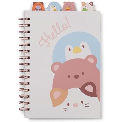 NICI 61815 mymochi Notitieboek, spiraalbinding, 15 x 21 cm, 80 vellen, 80 g, meerkleurig, praktisch, kawaii-design, ideaal voor schooltas en kantoor, geweldig cadeau-idee voor vriendschap NICI 61815 mymochi Notitieboek, spiraalbinding, 15 x 21 cm, 80 vellen, 80 g, meerkleurig, praktisch, kawaii-design, ideaal voor schooltas en kantoor, geweldig cadeau-idee voor vriendschap