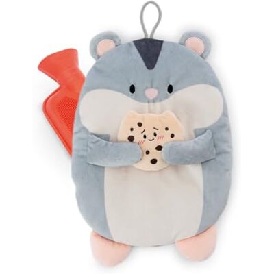 NICI Mymochi 61939 Shai Hamster pluche warmwaterkruik met koekje, inhoud 300 ml, 30 cm, grijs, knuffelige metgezel vanaf 10 maanden, verwarmingskussen voor kinderen en volwassenen NICI Mymochi 61939 Shai Hamster pluche warmwaterkruik met koekje, inhoud 300 ml, 30 cm, grijs, knuffelige metgezel vanaf 10 maanden, verwarmingskussen voor kinderen en volwassenen