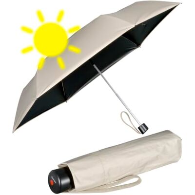 Knirps C.058 Handmatige lichte mini-paraplu met uv-bescherming en warmte, beige/zwart, uv-bescherming en warmte Knirps C.058 Handmatige lichte mini-paraplu met uv-bescherming en warmte, beige/zwart, uv-bescherming en warmte