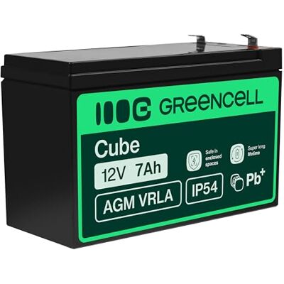 Green Cell AGM 12 V 7 Ah VRLA loodaccu voor speelgoed en grasmaaiers Green Cell AGM 12 V 7 Ah VRLA loodaccu voor speelgoed en grasmaaiers