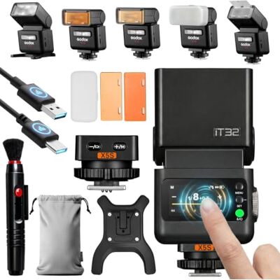 GODOX iT32 Mini Flash TTL camera met trigger X5-S, draadloos systeem 2,4 G, HSS 1/8000s, compatibel met Sony ZV-E10 II a7IV a9III a6700 a7III a7CII a6400 a6000 a7SIII a6500 GODOX iT32 Mini Flash TTL camera met trigger X5-S, draadloos systeem 2,4 G, HSS 1/8000s, compatibel met Sony ZV-E10 II a7IV a9III a6700 a7III a7CII a6400 a6000 a7SIII a6500