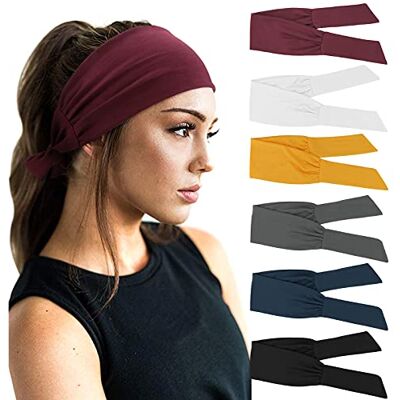 DRESHOW 6 Pack Hoofdbanden voor Vrouwen Elastische Haarbanden Hoofd Wrap Haaraccessoires, 6 Pack H: Solid Color Workout, one size DRESHOW 6 Pack Hoofdbanden voor Vrouwen Elastische Haarbanden Hoofd Wrap Haaraccessoires, 6 Pack H: Solid Color Workout, one size