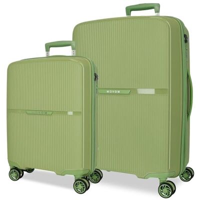 MOVOM Noon Kofferset, groen, 56/66 cm, stijf, 2,8 kg, TSA-sluiting, polypropyleen, 2,8 kg, 110,5 l, handbagage, groen, Talla única, kofferset MOVOM Noon Kofferset, groen, 56/66 cm, stijf, 2,8 kg, TSA-sluiting, polypropyleen, 2,8 kg, 110,5 l, handbagage, groen, Talla única, kofferset