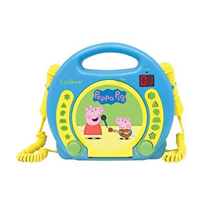 Lexibook Peppa Pig George CD-speler met 2 geïntegreerde microfoons, Programmeerfunctie, Koptelefoonaansluiting, voor kinderen, Werk met AC of batterij, Blauw/Geel, RCDK100PP Lexibook Peppa Pig George CD-speler met 2 geïntegreerde microfoons, Programmeerfunctie, Koptelefoonaansluiting, voor kinderen, Werk met AC of batterij, Blauw/Geel, RCDK100PP