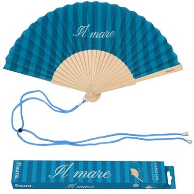 Fisura Houten waaier met polsband, origineel kleurrijk design Kleurrijke houten waaier met polsband, praktisch voor zomer en vakantie. Afmetingen: 42,5 x 23 cm. Fisura Houten waaier met polsband, origineel kleurrijk design Kleurrijke houten waaier met polsband, praktisch voor zomer en vakantie. Afmetingen: 42,5 x 23 cm.