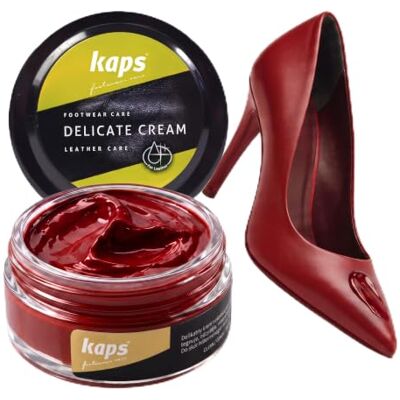 Kaps Delicate Cream Professionele crème Schoencrème en verzorging voor het reinigen en opfrissen van natuurlijk leer en kunstleer (50 ml) 50ml - 1.70 fl.oz. Kaps Delicate Cream Professionele crème Schoencrème en verzorging voor het reinigen en opfrissen van natuurlijk leer en kunstleer (50 ml) 50ml - 1.70 fl.oz.