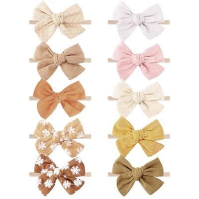 DRESHOW 10 stuks haarlintjes voor baby‘s, voor meisjes, haaraccessoires, kinderen, tulband, haarband Eén maat DRESHOW 10 stuks haarlintjes voor baby‘s, voor meisjes, haaraccessoires, kinderen, tulband, haarband Eén maat