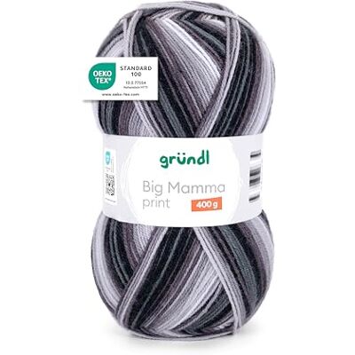 Gründl Big Mamma Print XXL wol antraciet steengrijs grijs XXL breiwol met kleurverloop, zacht en huidvriendelijk, 100% polyacryl, 400 g/1040 m Gründl Big Mamma Print XXL wol antraciet steengrijs grijs XXL breiwol met kleurverloop, zacht en huidvriendelijk, 100% polyacryl, 400 g/1040 m
