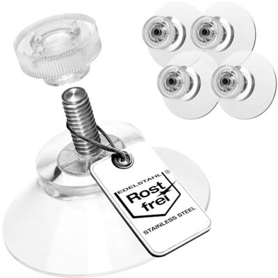 com-four ® 4 x zuignappen met M4-schroefdraad, Ø 30 mm, extra sterke hechting com-four ® 4 x zuignappen met M4-schroefdraad, Ø 30 mm, extra sterke hechting