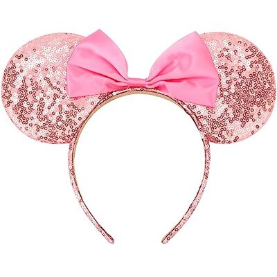 DRESHOW 2 diadeems met muizenoren, pailletten, feestdecoratie, verkleedkostuum voor meisjes en vrouwen Eén maat DRESHOW 2 diadeems met muizenoren, pailletten, feestdecoratie, verkleedkostuum voor meisjes en vrouwen Eén maat