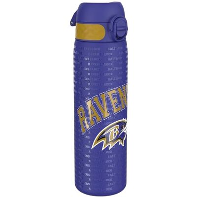 Ion8 NFL Baltimore Ravens Lichte stalen drinkfles, 600 ml, niet geïsoleerd, waterdicht, gemakkelijk te openen, veilige vergrendeling, vaatwasmachinebestendig, inklapbaar deksel, compatibel met bekerhouder Ion8 NFL Baltimore Ravens Lichte stalen drinkfles, 600 ml, niet geïsoleerd, waterdicht, gemakkelijk te openen, veilige vergrendeling, vaatwasmachinebestendig, inklapbaar deksel, compatibel met bekerhouder