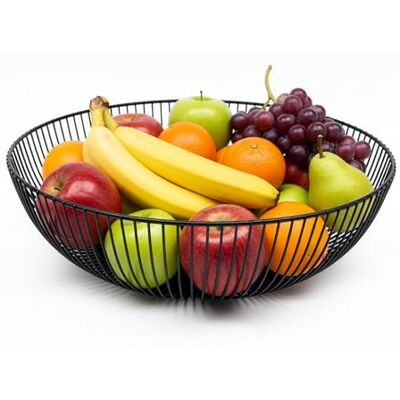 Relaxdays Metalen fruitmand, rond, h x d 8 x 28 cm, zwart Modern Relaxdays Metalen fruitmand, rond, h x d 8 x 28 cm, zwart Modern