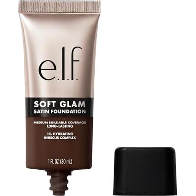 e.l.f. Soft Glam Foundation: langhoudende foundation met gemiddelde dekking voor een gladde teint met een gesatineerde afwerking, veganistisch en dierproefvrij gecertificeerd, kleur 65 Rich Neutral e.l.f. Soft Glam Foundation: langhoudende foundation met gemiddelde dekking voor een gladde teint met een gesatineerde afwerking, veganistisch en dierproefvrij gecertificeerd, kleur 65 Rich Neutral