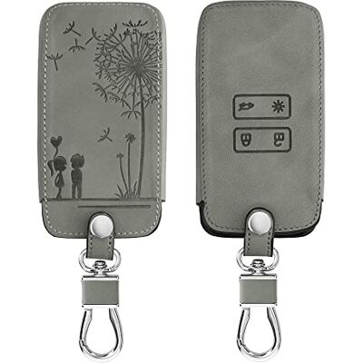 kwmobile Autosleutelaccessoire compatibel met Renault Smart Key 4-toetsen (alleen Keyless Go) Nubuck autosleutelhoes kleine liefde grijs kwmobile Autosleutelaccessoire compatibel met Renault Smart Key 4-toetsen (alleen Keyless Go) Nubuck autosleutelhoes kleine liefde grijs
