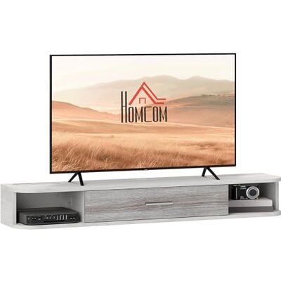HOMCOM TV-muurbeugel voor tv tot 50 inch, 120 x 26 x 16 cm, wit/grijs HOMCOM TV-muurbeugel voor tv tot 50 inch, 120 x 26 x 16 cm, wit/grijs