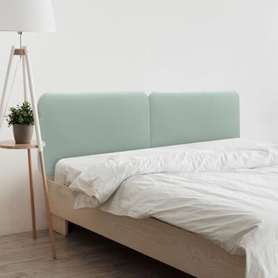 DHOME Bedhoofdeinde, gestoffeerd, glad, afgerond, kunstleer, voor akoestische muur, absorberend, hoofdeinde, slaapkamer, slaapzaal (watergroen, 220 cm, dubbel) DHOME Bedhoofdeinde, gestoffeerd, glad, afgerond, kunstleer, voor akoestische muur, absorberend, hoofdeinde, slaapkamer, slaapzaal (watergroen, 220 cm, dubbel)