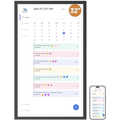 Dragon Digitale kalender 2026, 81,3 cm, familiewandplanner, interactief Full HD 1080p touchscreen, intelligent takenbord en huisorganisatie, cadeau voor Dragon Digitale kalender 2026, 81,3 cm, familiewandplanner, interactief Full HD 1080p touchscreen, intelligent takenbord en huisorganisatie, cadeau voor