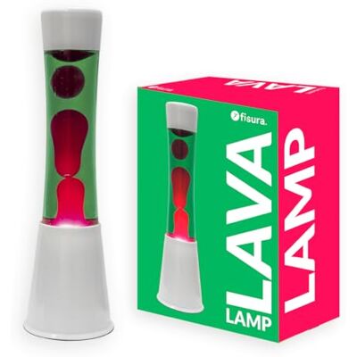 Fisura Lavalamp, groen en roze Witte basis, groene vloeistof en roze lava. Ontspannend effect. Met reservelamp. 11 x 11 x 39,5 cm Fisura Lavalamp, groen en roze Witte basis, groene vloeistof en roze lava. Ontspannend effect. Met reservelamp. 11 x 11 x 39,5 cm