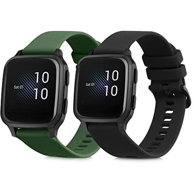 kwmobile Set van 2 sportarmbanden compatibel met Garmin Venu Sq Music/Sq TPU siliconen zwart donkergroen kwmobile Set van 2 sportarmbanden compatibel met Garmin Venu Sq Music/Sq TPU siliconen zwart donkergroen