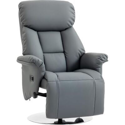 HOMCOM Relaxstoel, relaxstoel, kantelbaar, draaibaar, grijs HOMCOM Relaxstoel, relaxstoel, kantelbaar, draaibaar, grijs